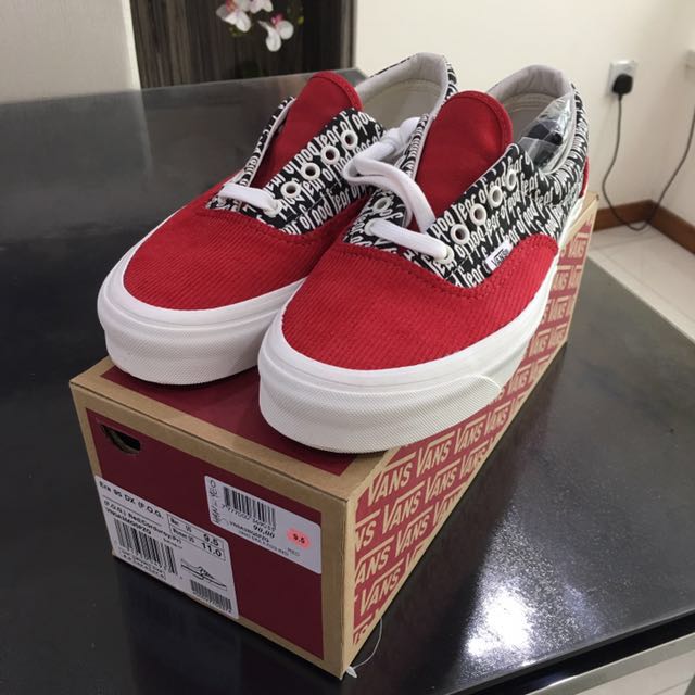Authentic Fear of God FoG x Vans Vault Era 95 DX Red Corduroy, Men's  Fashion, Footwear on Carousell