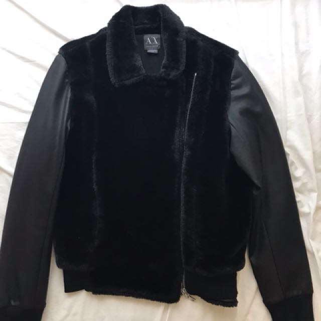 armani exchange faux fur jacket