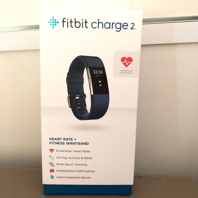 Fitbit Charge 2 Blue band L size Mobile Phones Gadgets Wearables Smart Watches on Carousell