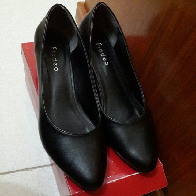 Fladeo Black Formal Heels Fesyen Wanita Sepatu Di Carousell