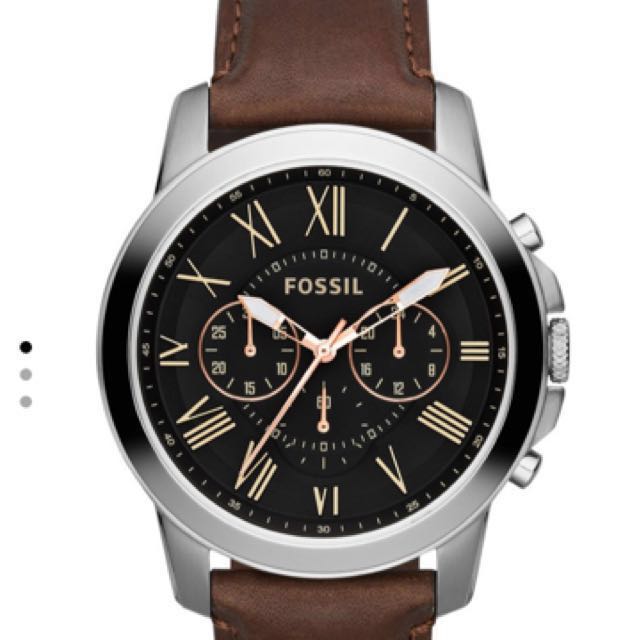 Fossil Watch Grant Chronograph Brown Leather Fs4813 Photo