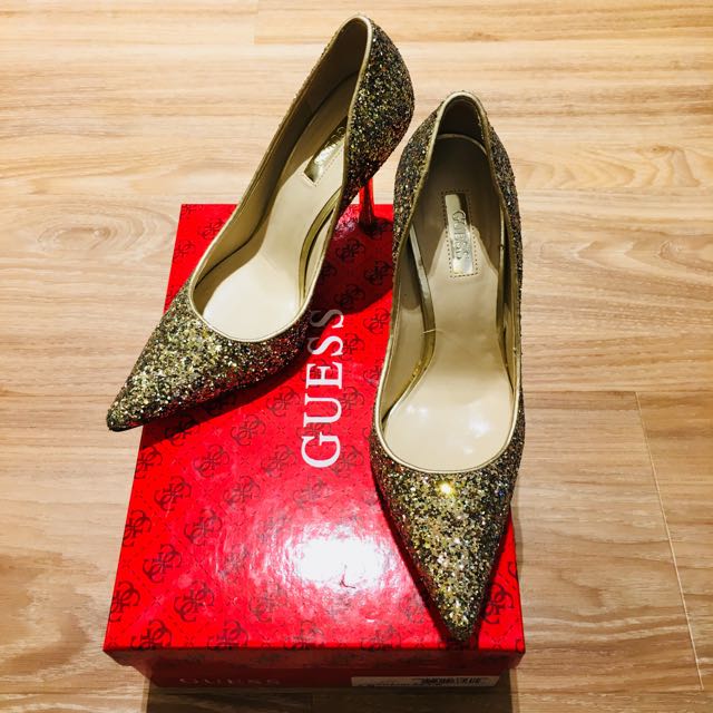 guess glitter heels