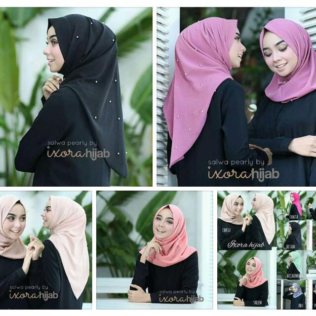 Jilbab Instan Mutiara Womens Fashion Muslim Fashion On Carousell