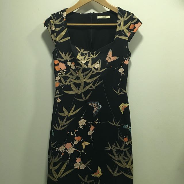 Oasis Japanese Sakura cherry blossom florals mini dress Women s Fashion Dresses Sets Dresses on Carousell