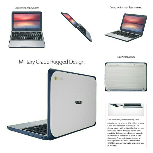 Preorder Asus Chromebook C2sa Ys02 11 6 Ruggedized And Water Resistant Design With 180 Degree Intel Celeron 4 Gb 16gb Emmc Dark Blue Silver Electronics Computers On Carousell