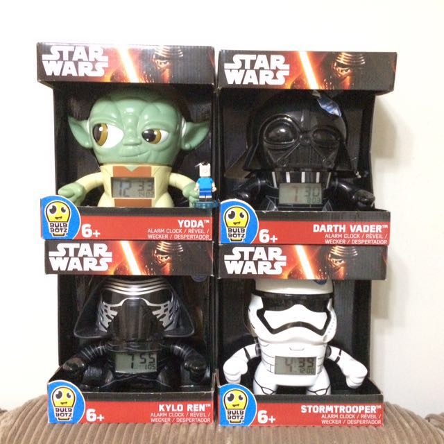 Star Wars Bulb Boltz Alarm Clocks (Category: Western Merchandise) located in Mandaluyong City. Submitted by urumikanzaki (Listing ID 140539816, Image 1). Description: Brand new. Never used. Price posted is per pieace. One of each stoll available. Stormtrooper SOLD OUT. Yoda Kylo Ren - SOLD Darth Vader - SOLD First Order Stormtrooper - SOLD.