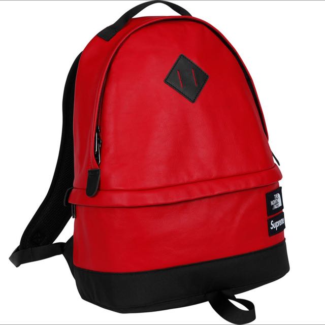 supreme backpack red leather