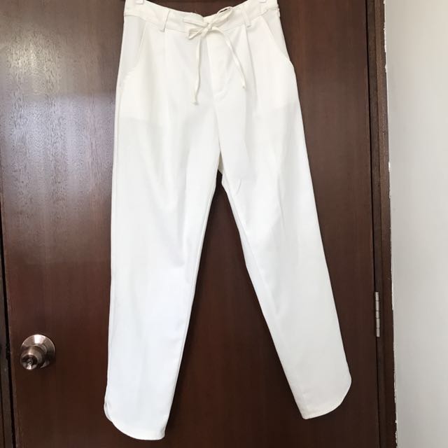 zara cream pants