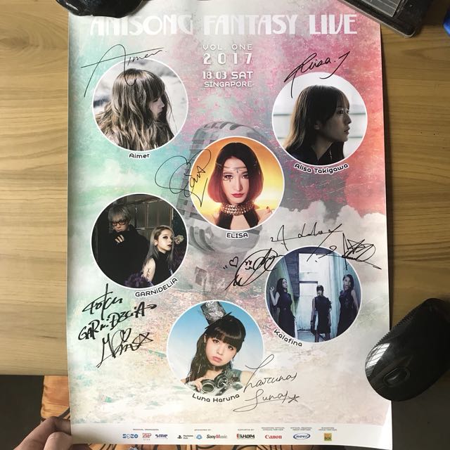 Anisong Fantasy Live Autograph Poster Entertainment J Pop On Carousell