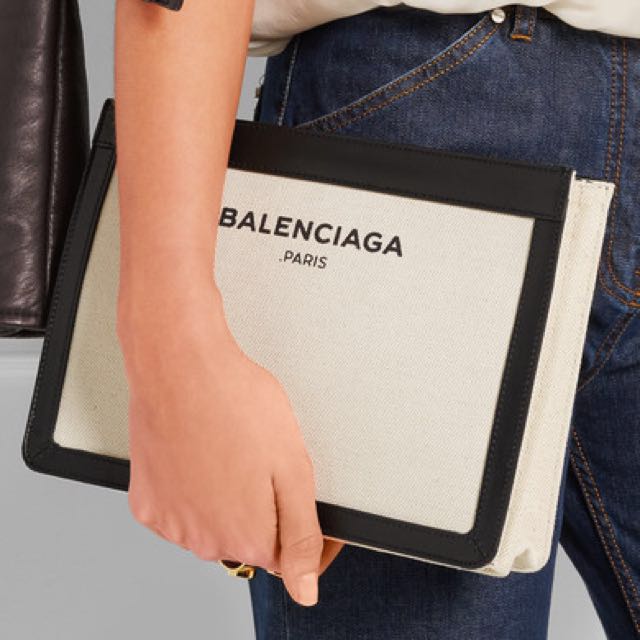 Balenciaga Canvas Clutch, Luxury, Bags 