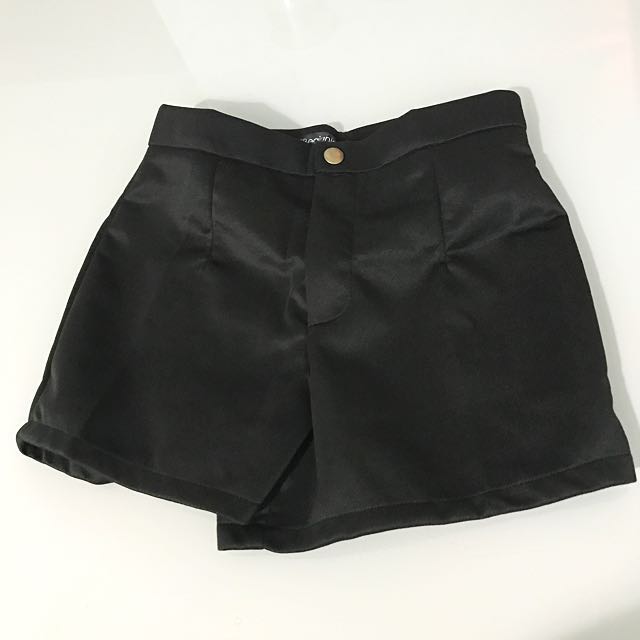 satin high waisted shorts