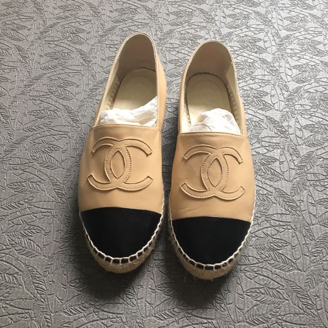 chanel espadrilles beige