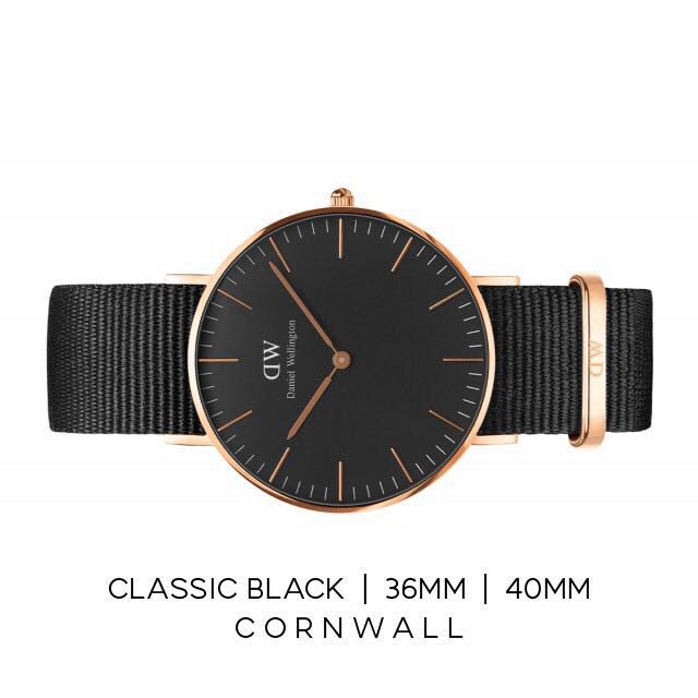 Daniel wellington watch best sale black and rose gold