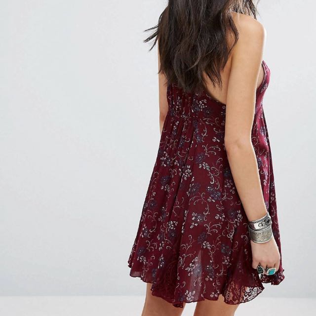 Free people cheap burgundy dress