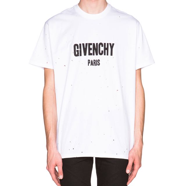 givenchy white destroyed t shirt