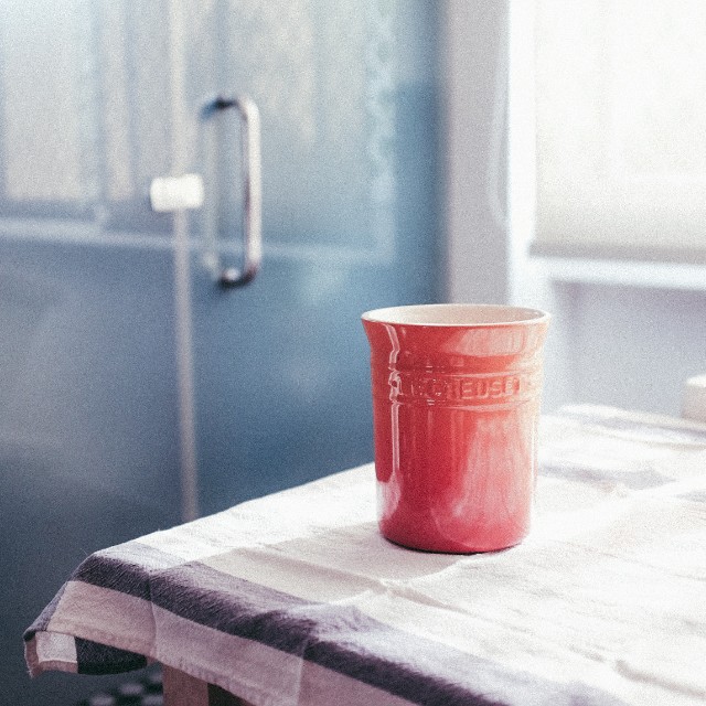 Le Creuset Stoneware Utensil Jar Volcanic Orange Red Home Appliances On Carousell