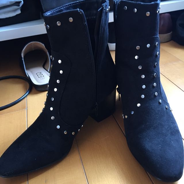 studded suede boots