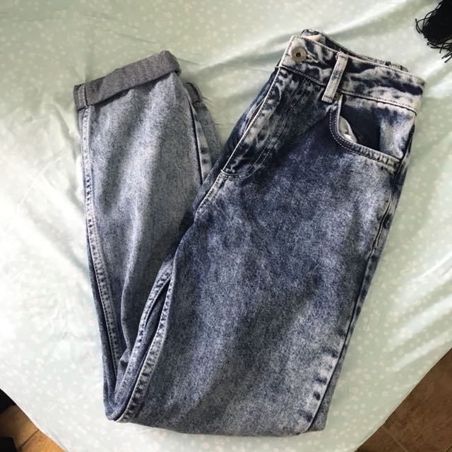 topshop acid wash mom jeans