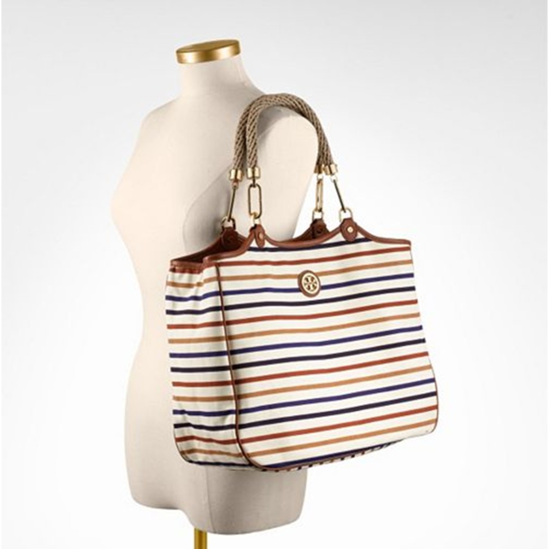 Tory Burch Striped Channing Tote, Women's Fashion, Bags & Wallets,  Cross-body Bags on Carousell