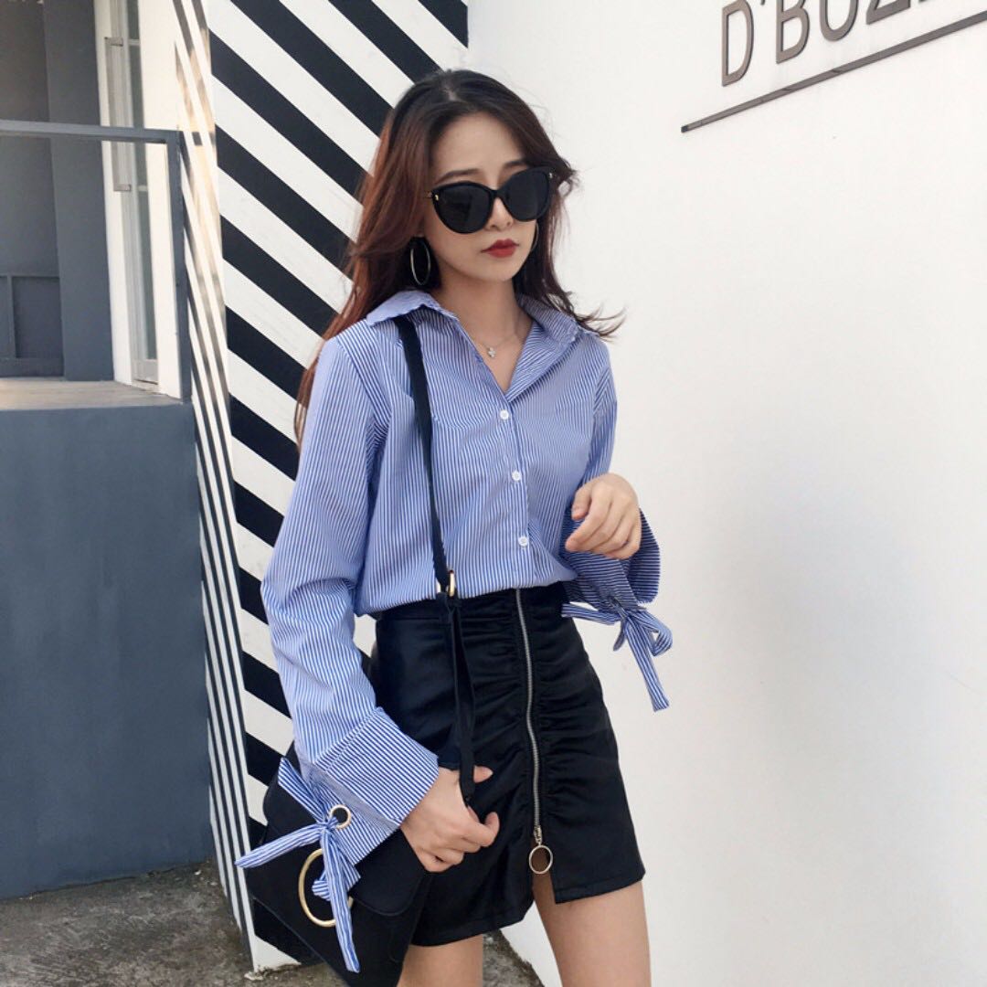 Long sleeve korean on sale style