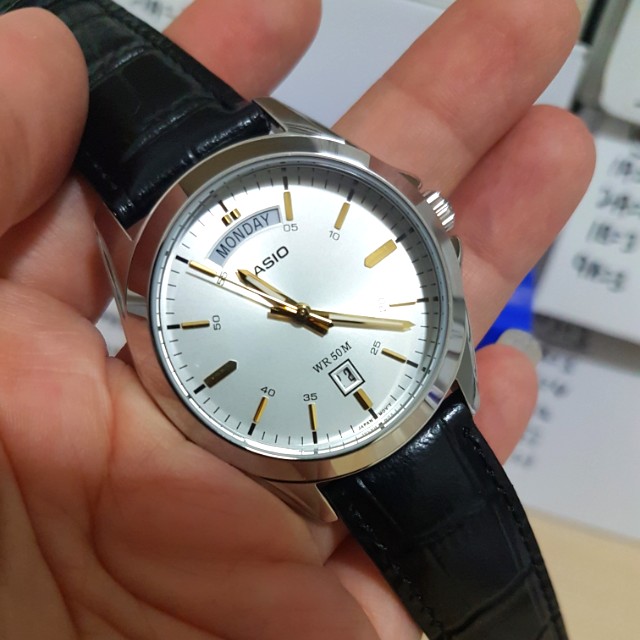 Casio Watch men leather Analog Quartz watch mtp 1370l brand new