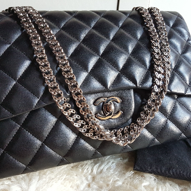 blue and black chanel bag new