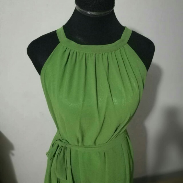 coral green dress