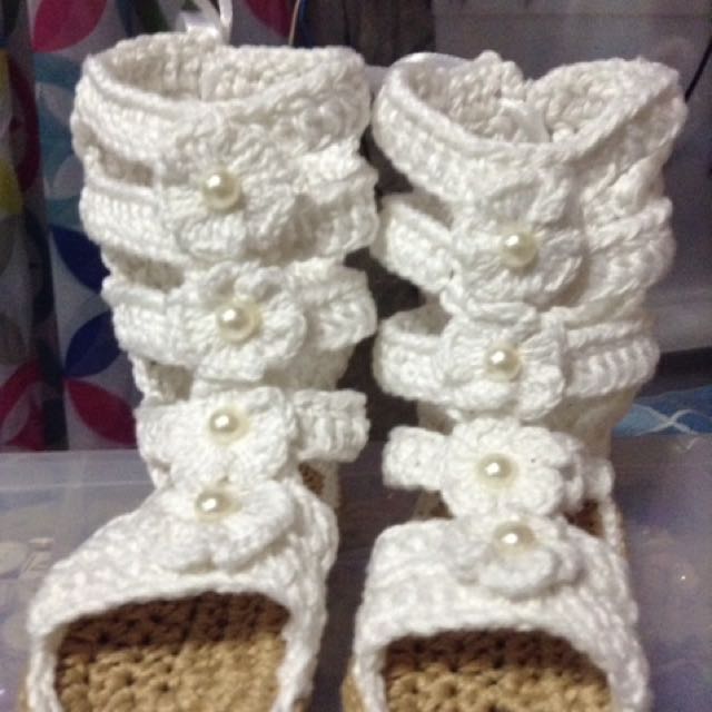 crochet gladiator sandals, Babies & Kids, Babies & Kids Fashion on Carousell
