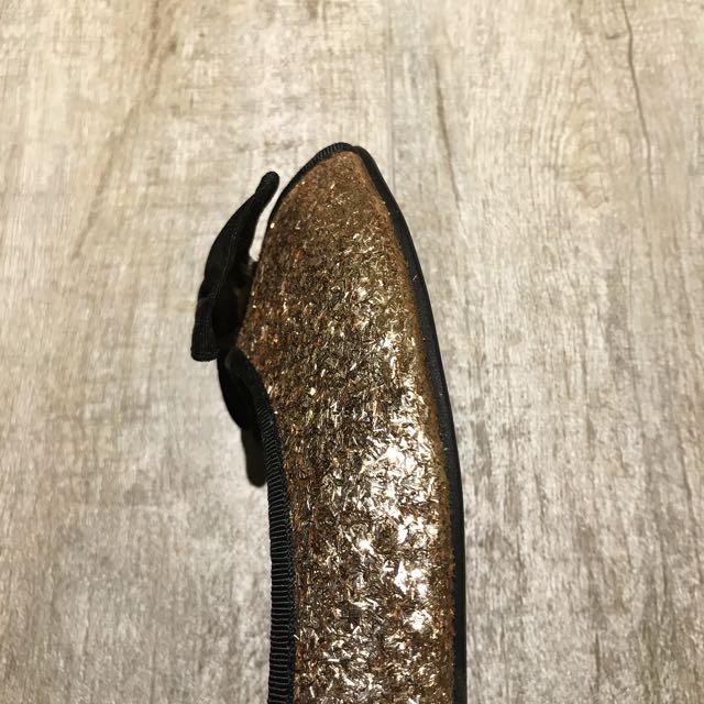Glitter peep toe flats top