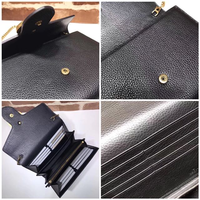 gucci marmont leather mini chain bag