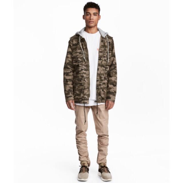 h&m cotton twill joggers