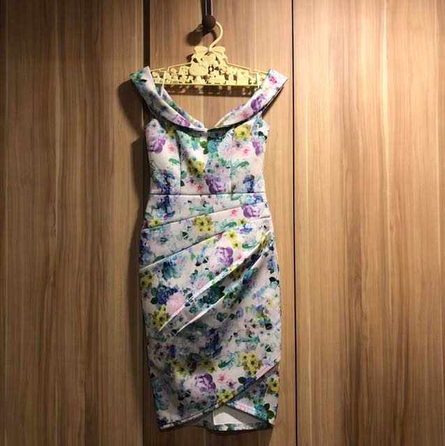 Lipsy Floral Bardot Mini Dress Women s Fashion Dresses Sets Dresses on Carousell