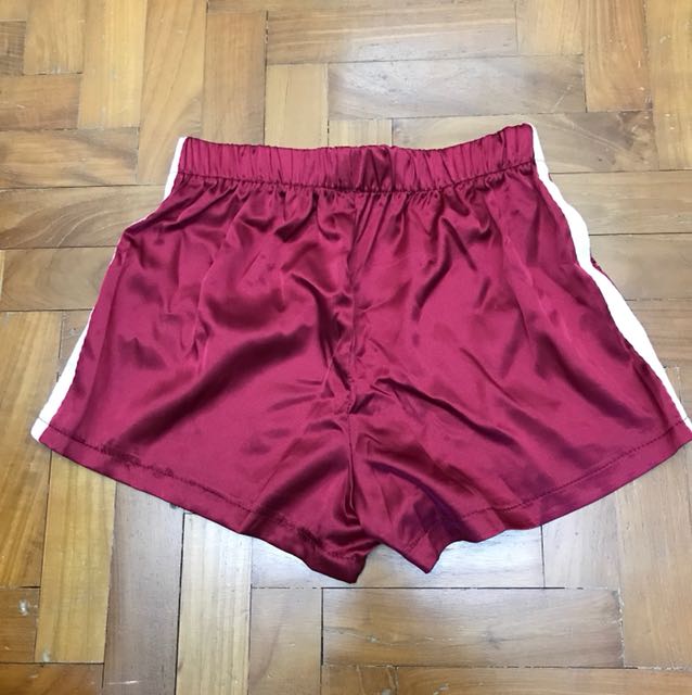 Red hotsell satin shorts