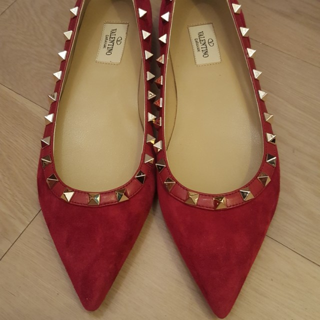 valentino suede flats