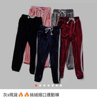 現貨🔥🔥絲絨縮口運動褲