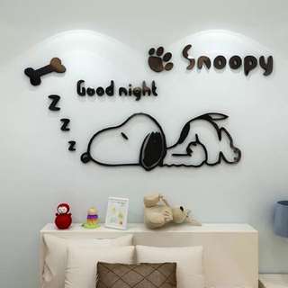 snoopy史努比 壓克力3D壁貼 立體壁貼 臥室壁貼 牆貼