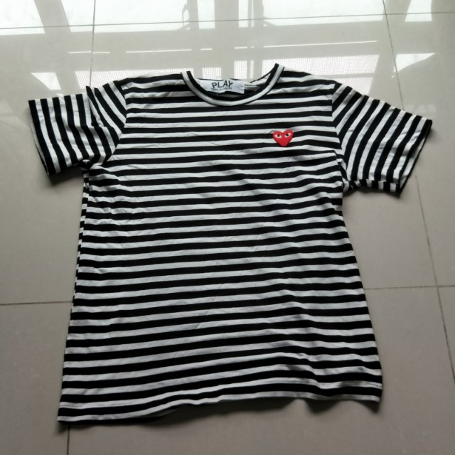 cdg t shirt striped