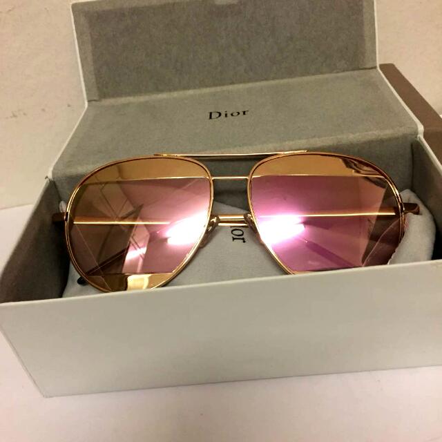 dior split sunglasses rose gold