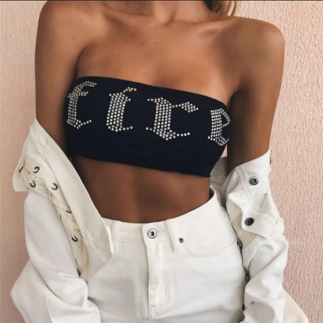 graphic bandeau top