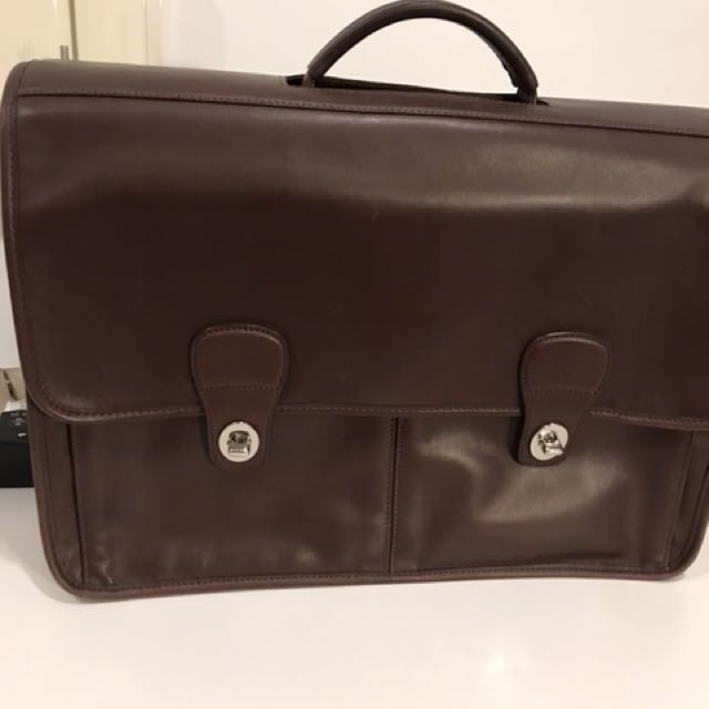 mens leather briefcase coach