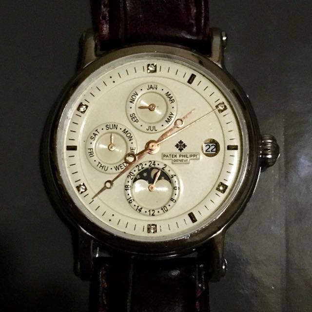 PATEK PHILIPPE PP Sun Moon Chronograph Automatic Watch Men s