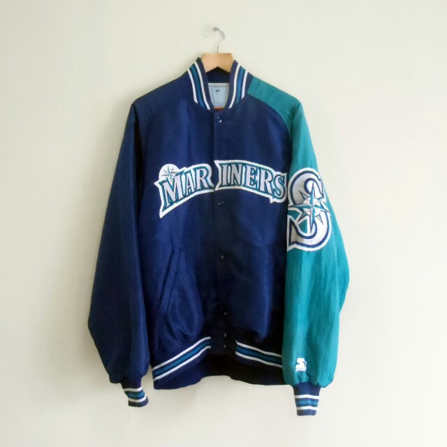 Seattle Mariners Varsity Vintage 90s Rare Mariners Jacket Big Logo MLB  Baseball Starter Jacket Made in USA