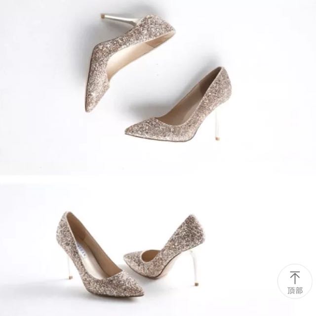 Champagne high heels, Women's Fashion, Footwear, Heels on Carousell