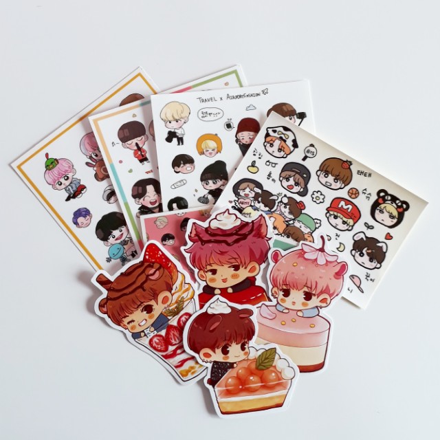 Fanart Sticker Set, Hobbies & Toys, Memorabilia & Collectibles, Fan ...