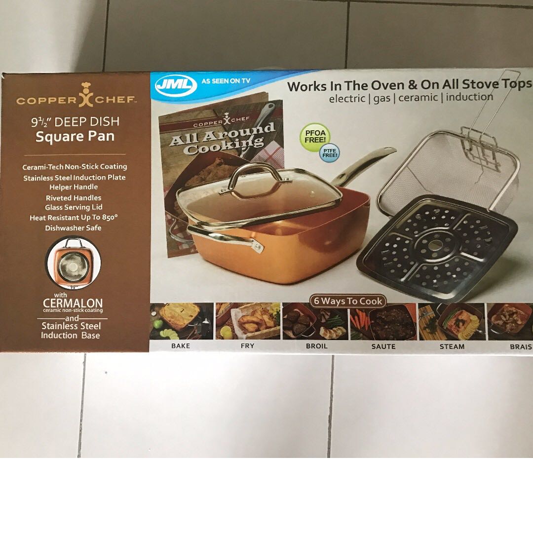 Jml Copper Chef Square Pan Home Appliances On Carousell 9.5 deep dish square pan. jml copper chef square pan