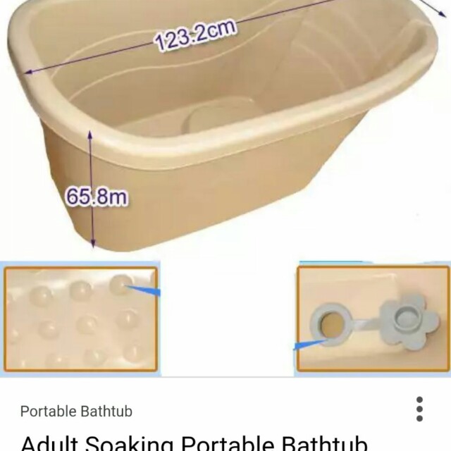 Portable Soaking Bathtub HDB Bathroom, Furniture & Home Living