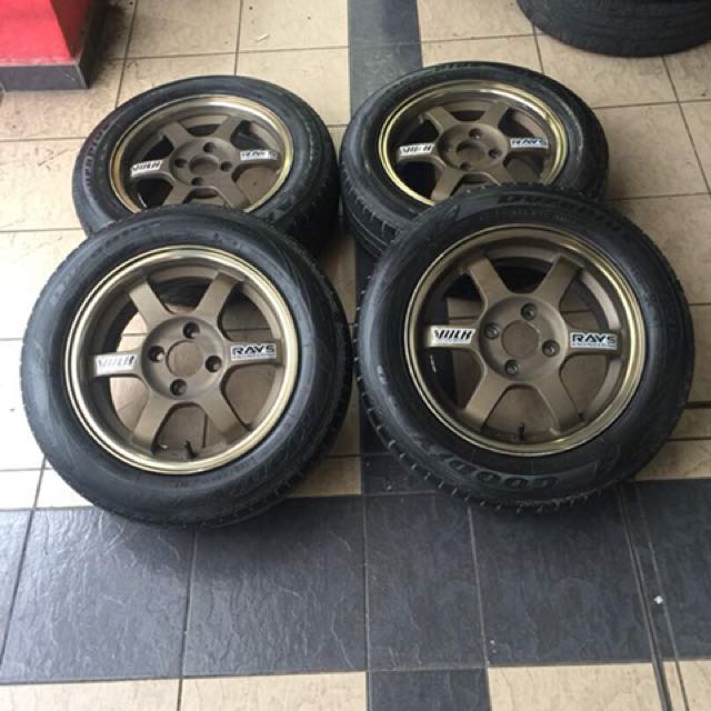 Te37 14 Inch Sports Rim Saga Flx Tayar 70 You Want People Hate Me Kak Ros Auto Accessories On Carousell