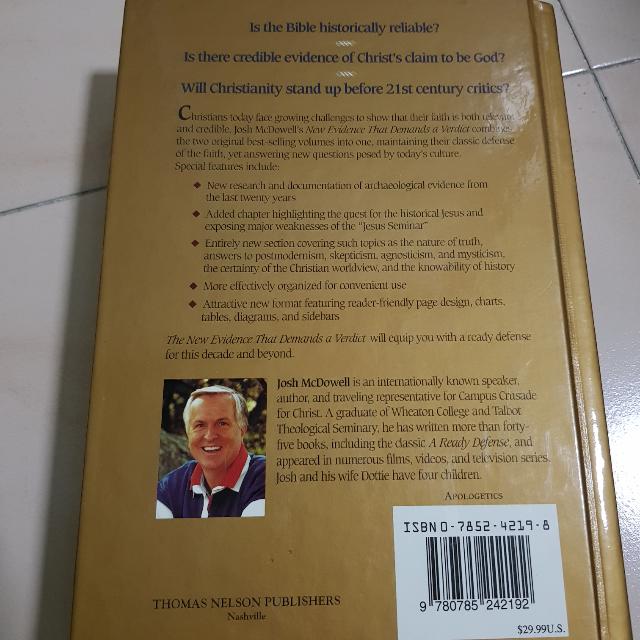 The New Evidence That Demands A Verdict By Josh Mcdowell Books