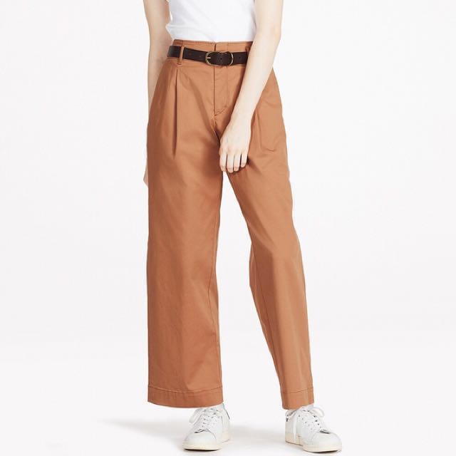 Uniqlo high waist chino wide leg pants new arrivals