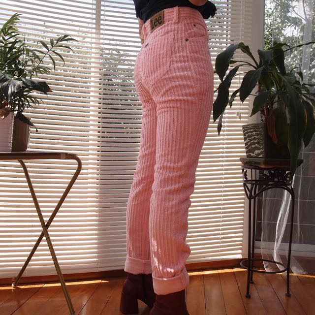 pink corduroy pants lee
